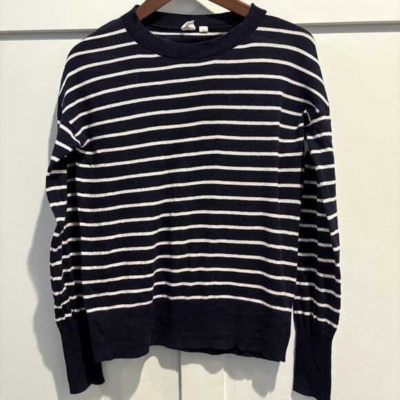 Gap Sweater Women Small Navy White Breton Stripe Easy Capsule Classic Staple Top - Picture 1 of 11